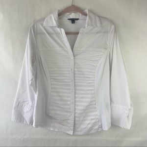 Zac & Rachel 3/4 Sleeve Textured Button Up Size L